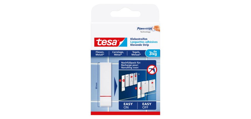 Languettes adhésives Tesa pour carrelage