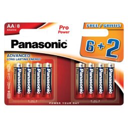 Pilas LR06 AA Pro Power Premium Panasonic - Pack de 6 + 2 GRATIS