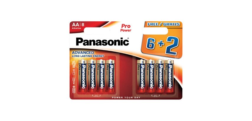 Pilas LR06 AA Pro Power Premium Panasonic - Pack de 6 + 2 GRATIS