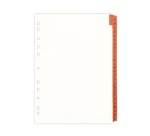 Intercalaire alphabétique A4 Oxford carton 26 onglets rouge / brun - 1 jeu