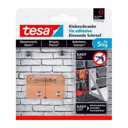 Rectangular, self-adhesive screw Tesa for bricks and stone