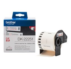 Roll Brother DK-22251 62 mm - Black and red on white - For Brother QL printer