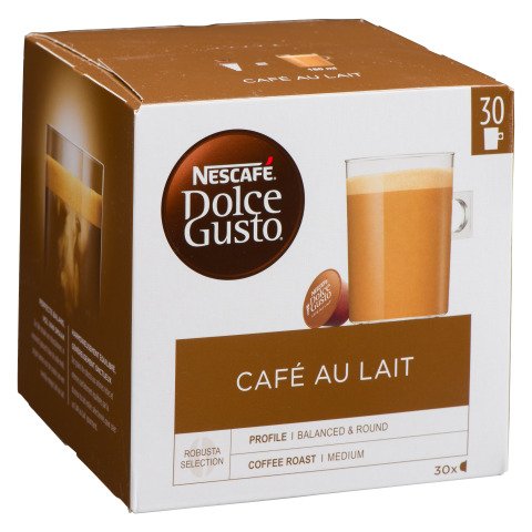 Cápsulas de café Nescafé Dolce Gusto Café con leche - Caja de 30
