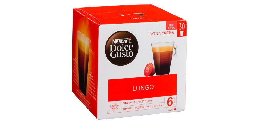Coffee capsules Dolce Gusto Nescafé Lungo  box of 15 + 15