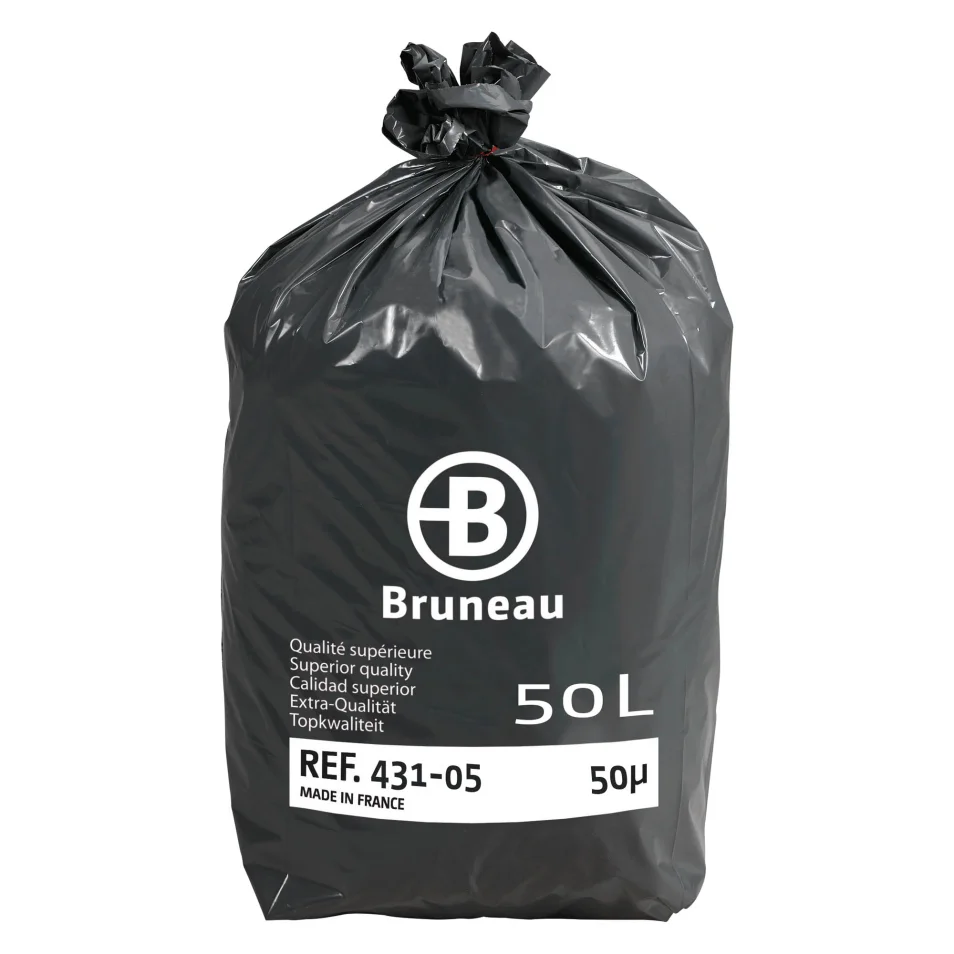 Sacchi spazzatura 50 litri Qualità superiore Bruneau grigio - 200 sacchi su