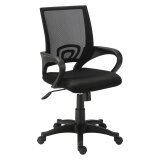 Chaise de bureau SPRING tissu et maille - avec accoudoirs et soutien lombaire - Mécanisme Basculant centré - Pied noir