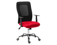 Bürostuhl Seattle Stoff und Netz - hohe Rückenlehne Armlehnen - Synchronmechanismus - verchromtes Gestell