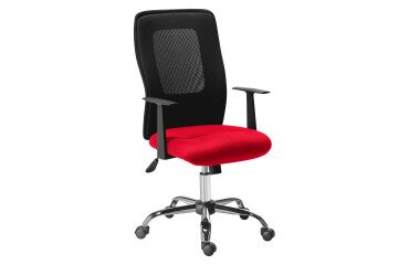 Office chair Seattle fabric and mesh - high backrest armrests - Central Tilt mechanism - chrome feet