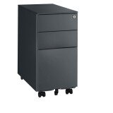 Caisson mobile métal 3 tiroirs petite largeur Bruneau gris anthracite