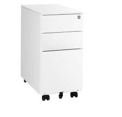 Mobile drawer cabinet metal 3 drawers small width Bruneau 