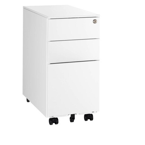 Cajonera metálica móvil 3 cajones - 30 cm blanca Bruneau