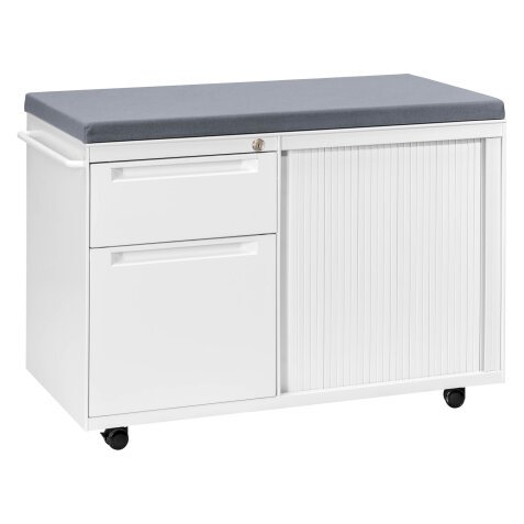 Mobile side cabinet white with cushion Handle 