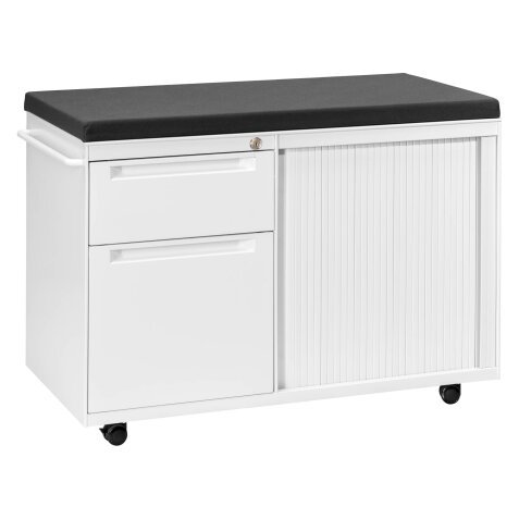Mobile side cabinet white with cushion Handle 