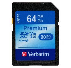 Tarjeta de memoria SDXC de 64 GB de Verbatim - Clase 10