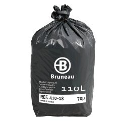 Bolsas basura sin Autocierre Bruneau 70 micras 110L - Paquete de 100 bolsas