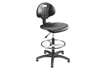 Chaises Tech - Pro noir haut mécanisme standard avec repose-pieds et patins