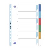 Intercalaire neutre A4 Elba plastique 6 onglets multicolores - 1 jeu