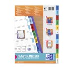 Intercalaire mensuel A4 Oxford plastique 12 onglets multicolores - 1 jeu