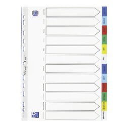 Set von monatlichen Registern mit 12 Unterteilungen in gefärbtem Polypropylen Elba A4