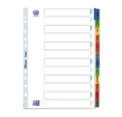 Set of monthly dividers, Bristol board with Mylar tabs, A4, 12 divisions