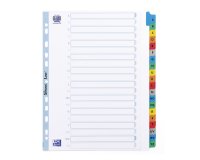 Dividers A4+ white bristol Elba 20 alphabetical tabs multicolored - 1 set