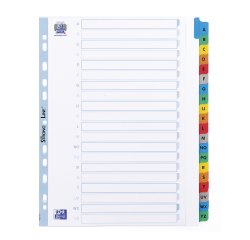 Dividers A4+ white bristol Elba 20 alphabetical tabs multicolored - 1 set