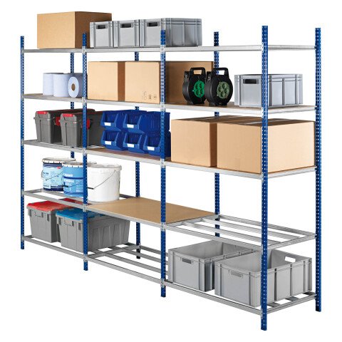 Estantería industrial Pro modelo inicial alto 200 cm ancho 125 cm x fondo 50 cm gris