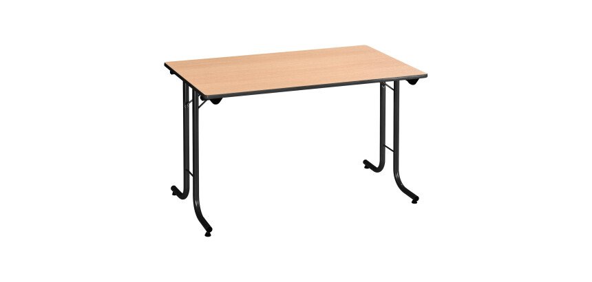 Mesa de reunión plegable rectangular clásica An 120 x Fon 70 cm haya
