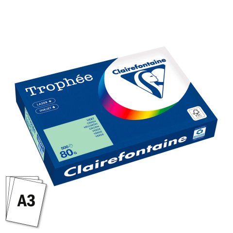 Papel Clairefontaine A3 de colores Verde Pastel