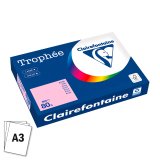 Papier couleur rose A3 80 g Clairefontaine Trophée couleurs pastel - Ramette de 500 feuilles