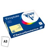 Papier kleur kanariegeel A3 80 g Clairefontaine Trophée pastelkleuren - Riem van 500 vellen