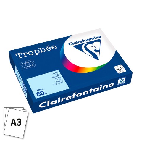 Papel Clairefontaine A3 de colores Azul Pastel