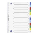 Intercalaire numérique A4 Elba plastique 12 onglets multicolores - 1 jeu