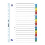 Set of alphabetical dividers, Bristol board with Mylar tabs, A4, 20 divisions