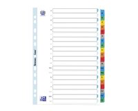 Set of alphabetical dividers, Bristol board with Mylar tabs, A4, 20 divisions