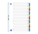 Intercalaire alphabétique A4 Elba carton 20 onglets multicolores - 1 jeu