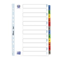 Separadores numéricos de cartulina Bristol A4 12 divisiones multicolor Elba
