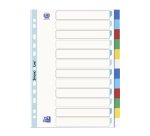 Intercalaire neutre A4 Oxford plastique 12 onglets multicolores - 1 jeu