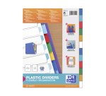 Intercalaire neutre A4 Oxford plastique 12 onglets multicolores - 1 jeu