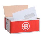 Sobre 110 x 220 mm Bruneau 80 g con ventana 35 x 100 mm blanco - Caja de 500