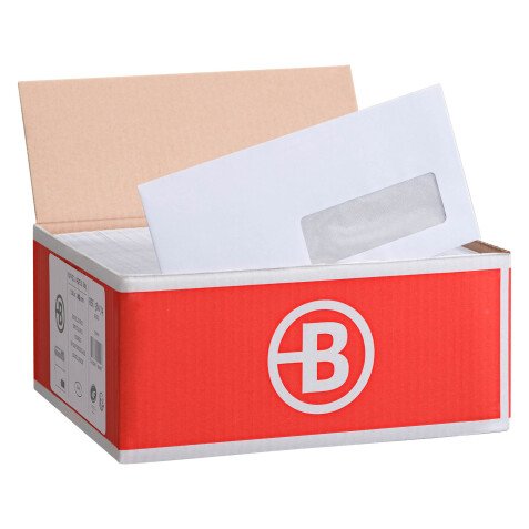 Pack 500 enveloppes blanche 110 x 220 mm Bruneau 80 g avec fenêtre + 500 OFFERTES