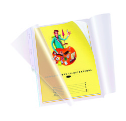 Fundas multitaladro con solapa lateral Oxford Fard Clirel A4 de PVC liso 18/100 - Caja de 10