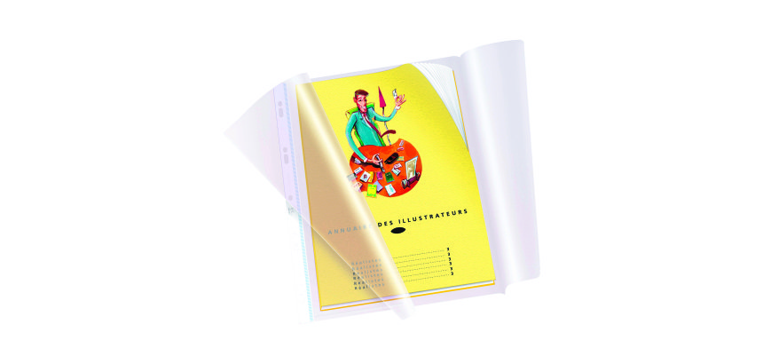 Pochettes transparentes à rabat latéral Oxford Fard Clirel A4 - PVC 18/100e - Sachet de 10