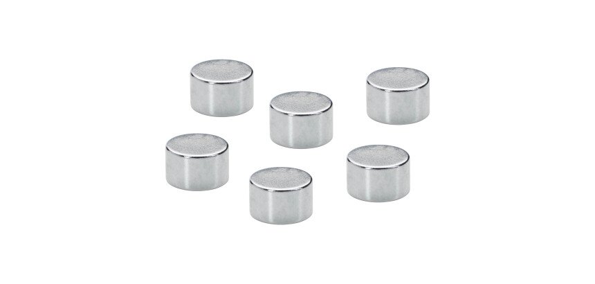 Plots magnétiques aimants puissants ø 10 mm argentés - lot de 6