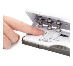 Perforateur de bureau 6 trous Rapesco pour organiseurs et agendas, capacité 10 feuilles - blanc