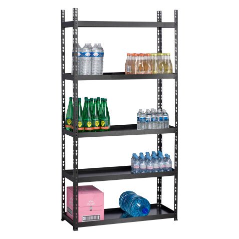 Industrial shelving Concepto - Metal shelves with edges