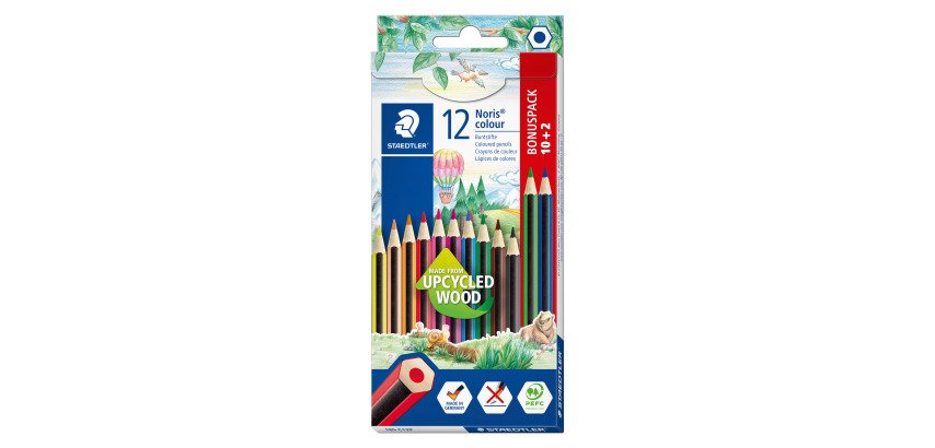 Pack von 10 farbigen Bleistiften Staedtler Noris® colour 185 + 2 kostenlose.