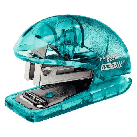 Grapadora Rapid BabyRay F4 10 hojas translúcida azul - Capacidad 10 hojas