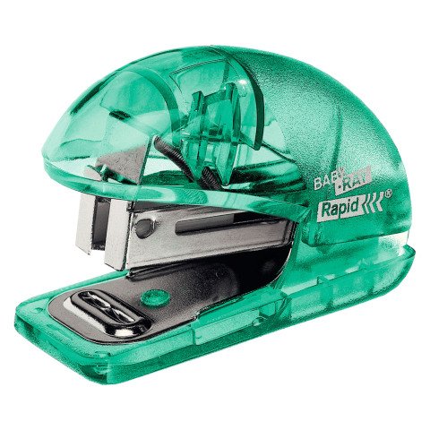 Grapadora Rapid BabyRay F4 10 hojas translúcida verde - Capacidad 10 hojas