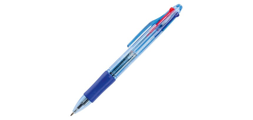 Stylo bille Bruneau 4 couleurs rétractable pointe 1 mm - écriture 1 moyenne